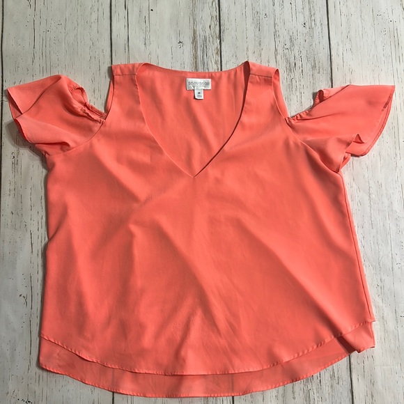 BISOU BISOU blouse size M coral colored - Picture 1 of 2